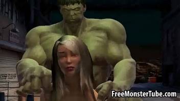 Foxy 3D babe gets fucked by The Incredible Hulk-high 2